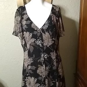 90’s Button Up Chambray Floral Maxi Shirt Dress by Coldwater Creek